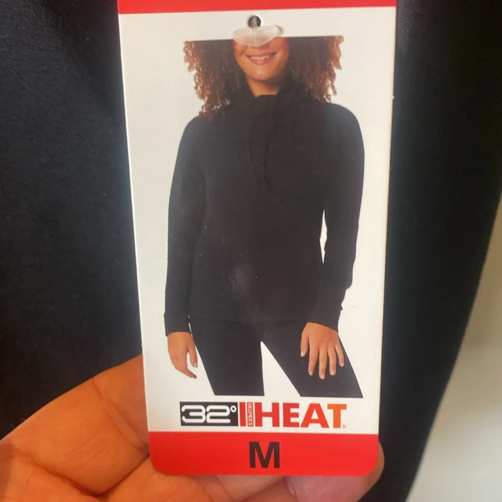 32 Degree Heat Black String Cowl neck Sweatshirt NWT size M - Picture 2 of 8